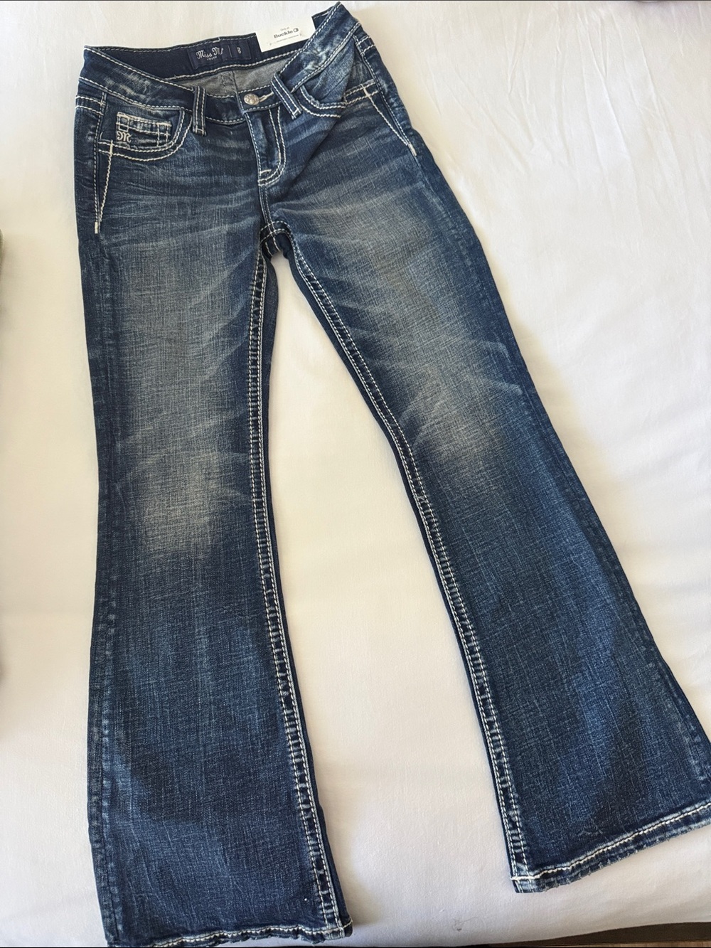 Miss Me Dark Blue Bootcut Kids Jeans